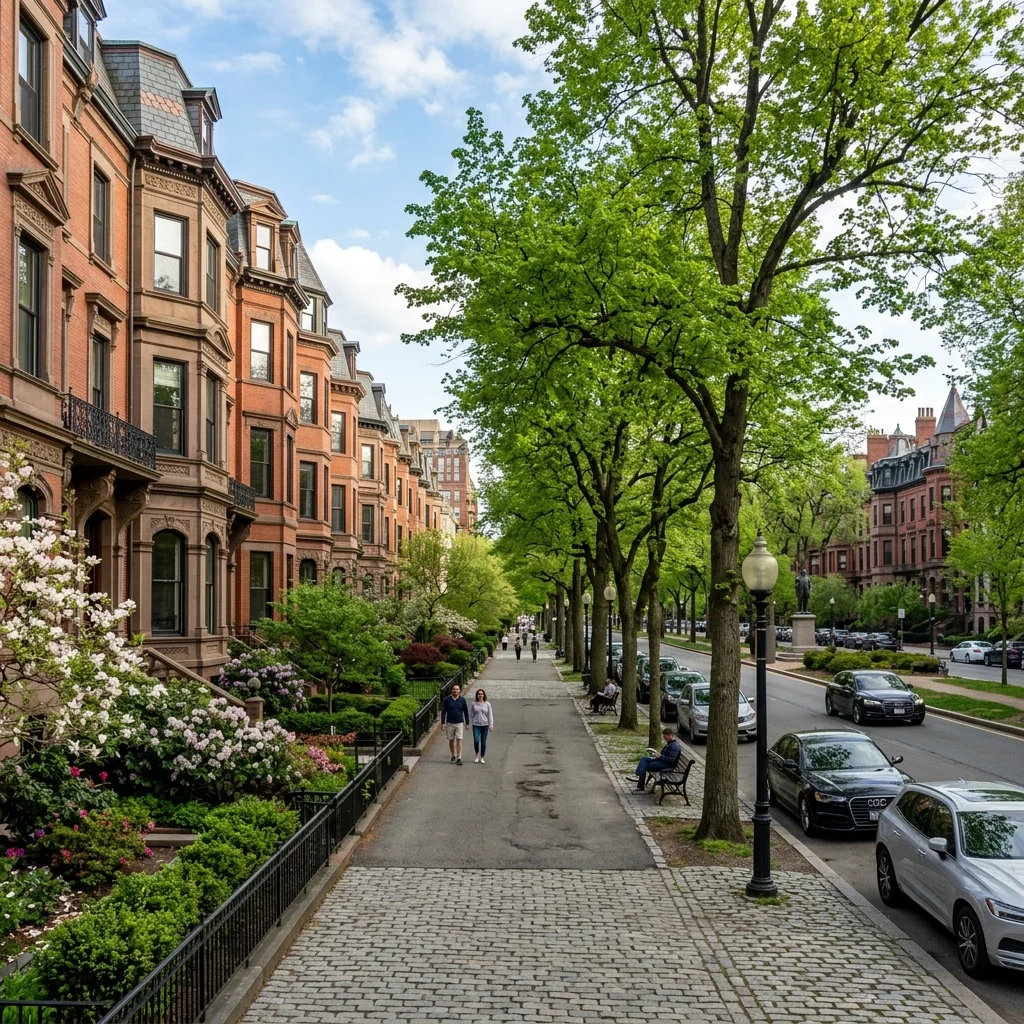 Back Bay neighborhood — historic brownstones and upscale boutiques